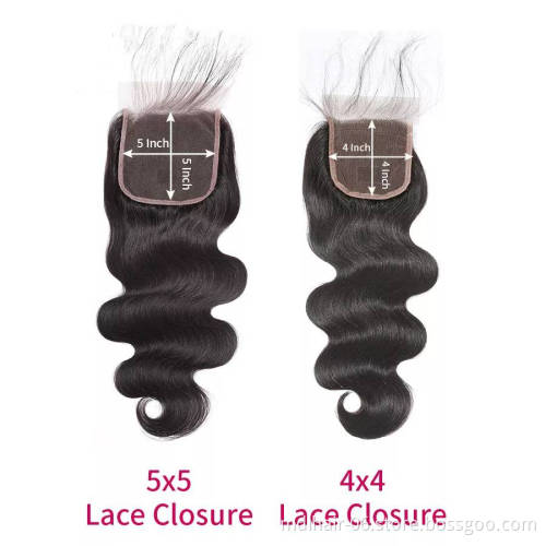 10A  Curticle Aligned Unprocessed Human Hair Body Wave Human Hair Extension  Bundles With Closure